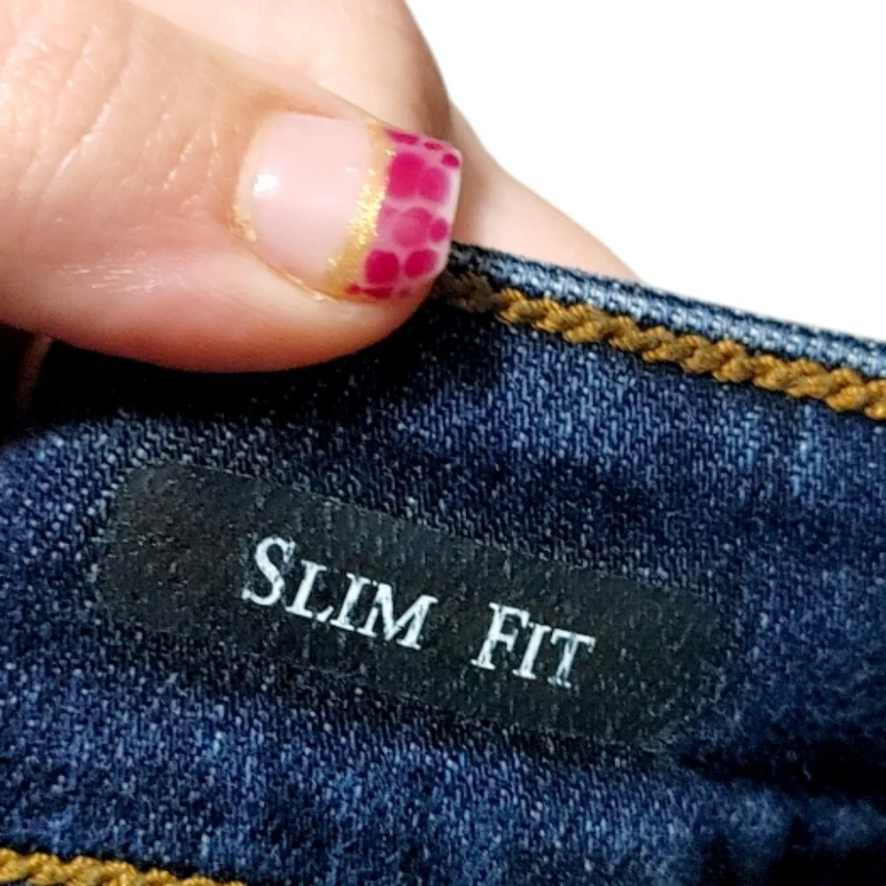 Judy Blue Slim Fit Dark Wash Distressed Ankle Jeans Womens Plus Size 24W